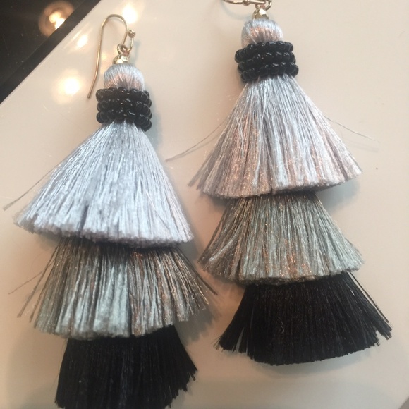 Neiman Marcus/ Panacea Tiered Tassel Earrings - Picture 2 of 4